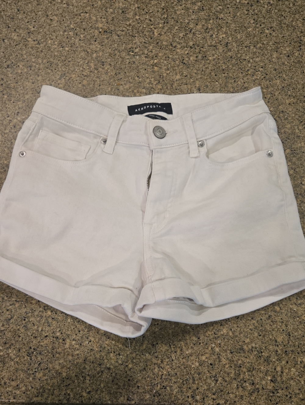 Aeropostale White Shorts High Rise Midi
